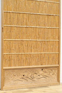 波千鳥の透かし絵が風情を与える簾戸 F8421b 在庫2枚