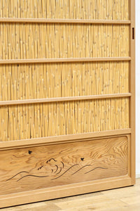 波千鳥の透かし絵が風情を与える簾戸 F8421b 在庫2枚