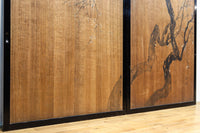 梅と竹の水墨画で和の風情溢れる板絵戸セット F8431 在庫2枚1組
