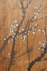 梅と竹の水墨画で和の風情溢れる板絵戸セット F8431 在庫2枚1組