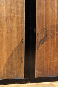 梅と竹の水墨画で和の風情溢れる板絵戸セット F8431 在庫2枚1組