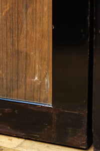 梅と竹の水墨画で和の風情溢れる板絵戸セット F8431 在庫2枚1組