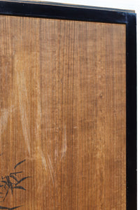 梅と竹の水墨画で和の風情溢れる板絵戸セット F8431 在庫2枚1組