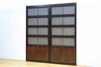 高さ1920ミリ 落ち着いた眺めの2種類ガラス入り背高格子戸 F8440 在庫2枚