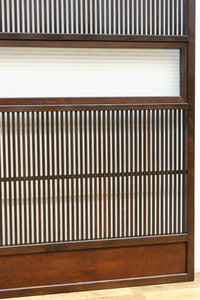 幅897ミリ 横モールガラス窓で煌びやかな面持ちの大阪格子戸 F8458 在庫4枚