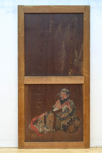 唐獅子の親子に牡丹を添えた歴史を重ねた味わい深い絵戸一組 F8481ab 在庫2枚一組