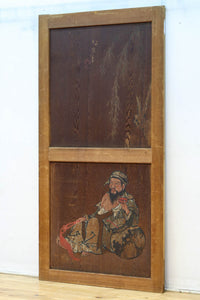 唐獅子の親子に牡丹を添えた歴史を重ねた味わい深い絵戸一組 F8481ab 在庫2枚一組