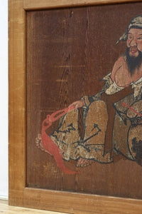 唐獅子の親子に牡丹を添えた歴史を重ねた味わい深い絵戸一組 F8481ab 在庫2枚一組