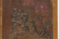 唐獅子の親子に牡丹を添えた歴史を重ねた味わい深い絵戸一組 F8481ab 在庫2枚一組