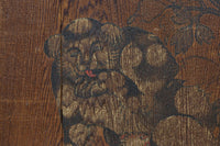 唐獅子の親子に牡丹を添えた歴史を重ねた味わい深い絵戸一組 F8481ab 在庫2枚一組