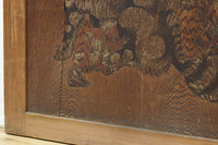 唐獅子の親子に牡丹を添えた歴史を重ねた味わい深い絵戸一組 F8481ab 在庫2枚一組