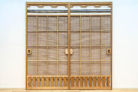 竹と波板装飾で和の風合い溢れる簾戸 F8505 在庫2枚