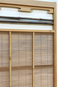 竹と波板装飾で和の風合い溢れる簾戸 F8505 在庫2枚