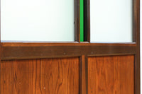 幅817ミリ グリーンカラーの大きな十字枠が目を引くガラス戸 F8523 在庫1枚