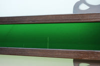 幅817ミリ グリーンカラーの大きな十字枠が目を引くガラス戸 F8523 在庫1枚