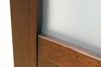 幅817ミリ グリーンカラーの大きな十字枠が目を引くガラス戸 F8523 在庫1枚