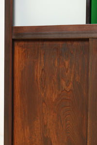 幅817ミリ グリーンカラーの大きな十字枠が目を引くガラス戸 F8523 在庫1枚