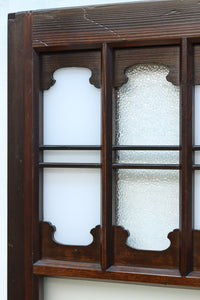 幅817ミリ グリーンカラーの大きな十字枠が目を引くガラス戸 F8523 在庫1枚