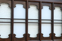 幅817ミリ グリーンカラーの大きな十字枠が目を引くガラス戸 F8523 在庫1枚