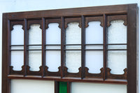 幅633ミリ スリム幅!! グリーンの十字枠で存在感のあるガラス戸 F8524 在庫1枚