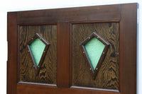 幅857ミリ 重厚感の中にグリーンのダイヤガラスが煌めくレトロドア F8533 在庫1枚