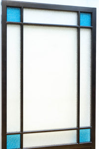 昭和レトロ!! 稀少ブルーのダイヤが可愛らしいガラス戸 F8537 在庫1枚