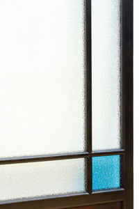 昭和レトロ!! 稀少ブルーのダイヤが可愛らしいガラス戸 F8537 在庫1枚