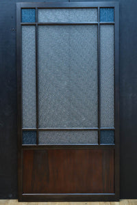 昭和レトロ!! 稀少ブルーのダイヤが可愛らしいガラス戸 F8537 在庫1枚