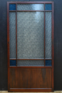 昭和レトロ!! 稀少ブルーのダイヤが可愛らしいガラス戸 F8537 在庫1枚