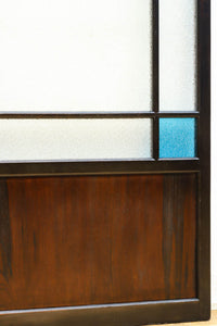 昭和レトロ!! 稀少ブルーのダイヤが可愛らしいガラス戸 F8537 在庫1枚