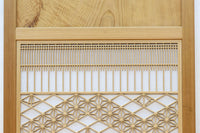 幅910ミリ 柔らかな木地色の色彩と組子が格調溢れる透かし板戸 F8550 在庫4枚一組