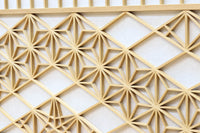 幅910ミリ 柔らかな木地色の色彩と組子が格調溢れる透かし板戸 F8550 在庫4枚一組