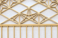 幅910ミリ 柔らかな木地色の色彩と組子が格調溢れる透かし板戸 F8550 在庫4枚一組