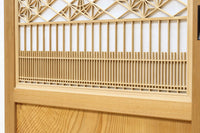 幅910ミリ 柔らかな木地色の色彩と組子が格調溢れる透かし板戸 F8550 在庫4枚一組