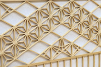 幅910ミリ 柔らかな木地色の色彩と組子が格調溢れる透かし板戸 F8550 在庫4枚一組