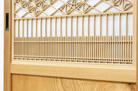 幅910ミリ 柔らかな木地色の色彩と組子が格調溢れる透かし板戸 F8550 在庫4枚一組