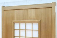 幅840ミリ 障子入りの小窓が風流な片面ワーロン入り上品な柾目板戸 F8551 在庫2枚