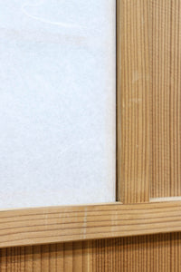 幅840ミリ 障子入りの小窓が風流な片面ワーロン入り上品な柾目板戸 F8551 在庫2枚