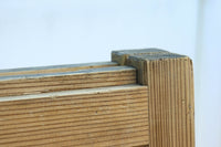 幅840ミリ 障子入りの小窓が風流な片面ワーロン入り上品な柾目板戸 F8551 在庫2枚