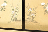 清楚な花模様を描いた丁寧な造りの襖戸 F8563 在庫2枚一組