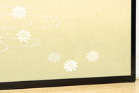 清楚な花模様を描いた丁寧な造りの襖戸 F8563 在庫2枚一組