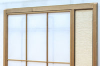 幅925ミリ 三色亀甲網代と組子模様が和モダンに飾るワーロン入り稀少障子戸 F8554 在庫2枚