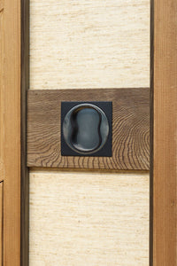 幅925ミリ 三色亀甲網代と組子模様が和モダンに飾るワーロン入り稀少障子戸 F8554 在庫2枚