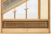 幅925ミリ 三色亀甲網代と組子模様が和モダンに飾るワーロン入り稀少障子戸 F8554 在庫2枚