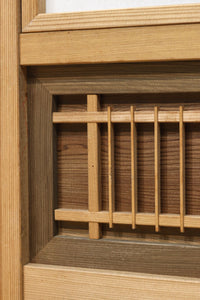 幅925ミリ 三色亀甲網代と組子模様が和モダンに飾るワーロン入り稀少障子戸 F8554 在庫2枚