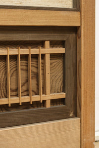 幅925ミリ 三色亀甲網代と組子模様が和モダンに飾るワーロン入り稀少障子戸 F8554 在庫2枚