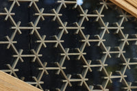 幅925ミリ 三色亀甲網代と組子模様が和モダンに飾るワーロン入り稀少障子戸 F8554 在庫2枚