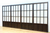 幅873ミリ 市松模様にガラスを配した和モダンなガラス戸 F8557 在庫4枚