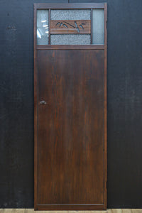 幅604ミリ 2種類の和ガラスでレトロな面持ちのスリムガラス戸 F8577 在庫1枚