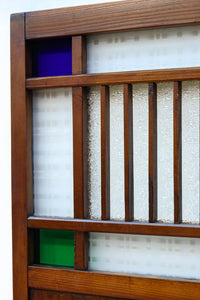 幅602ミリ 色ガラスをアクセントにしたスリム幅のガラス戸 F8579 在庫1枚